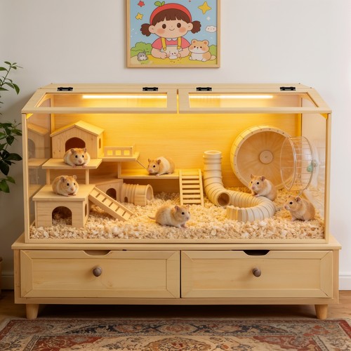 Gabbia per roditori - legno, xxl